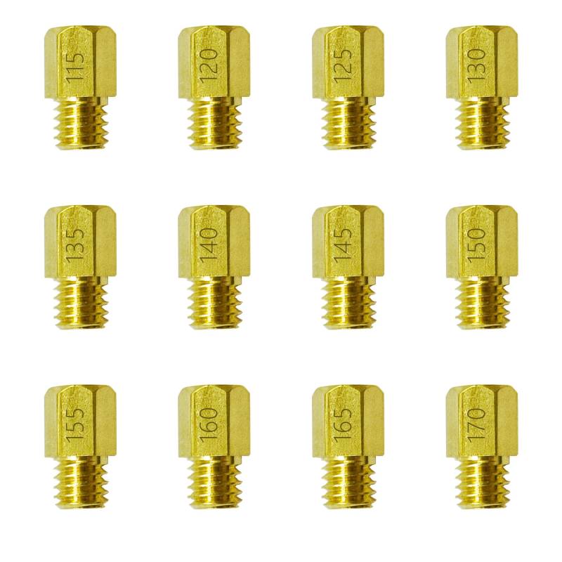 YGQ Vergaserdüsen Vergaser Düsen Set Hauptdüse für Mikuni VM TM Large Hex VM4/042 Geeignet für Motorräder und allgemeine Motorausrüstung (#115 - #170) von YGQ