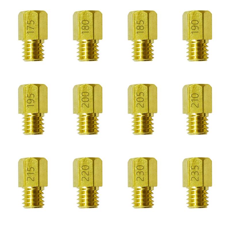 YGQ Vergaserdüsen Vergaser Düsen Set Hauptdüse für Mikuni VM TM Large Hex VM4/042 Geeignet für Motorräder und allgemeine Motorausrüstung (#175 - #235) von YGQ