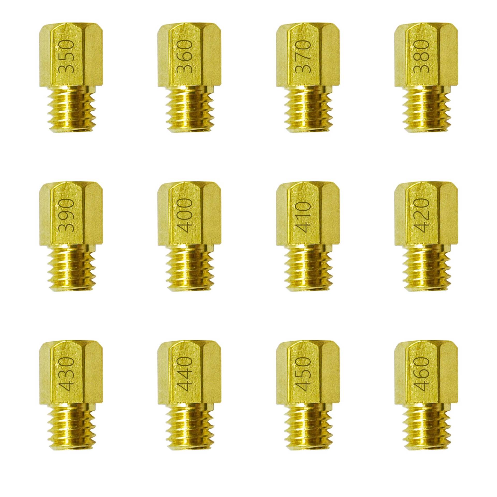 YGQ Vergaserdüsen Vergaser Düsen Set Hauptdüse für Mikuni VM TM Large Hex VM4/042 Geeignet für Motorräder und allgemeine Motorausrüstung (#350 - #460) von YGQ