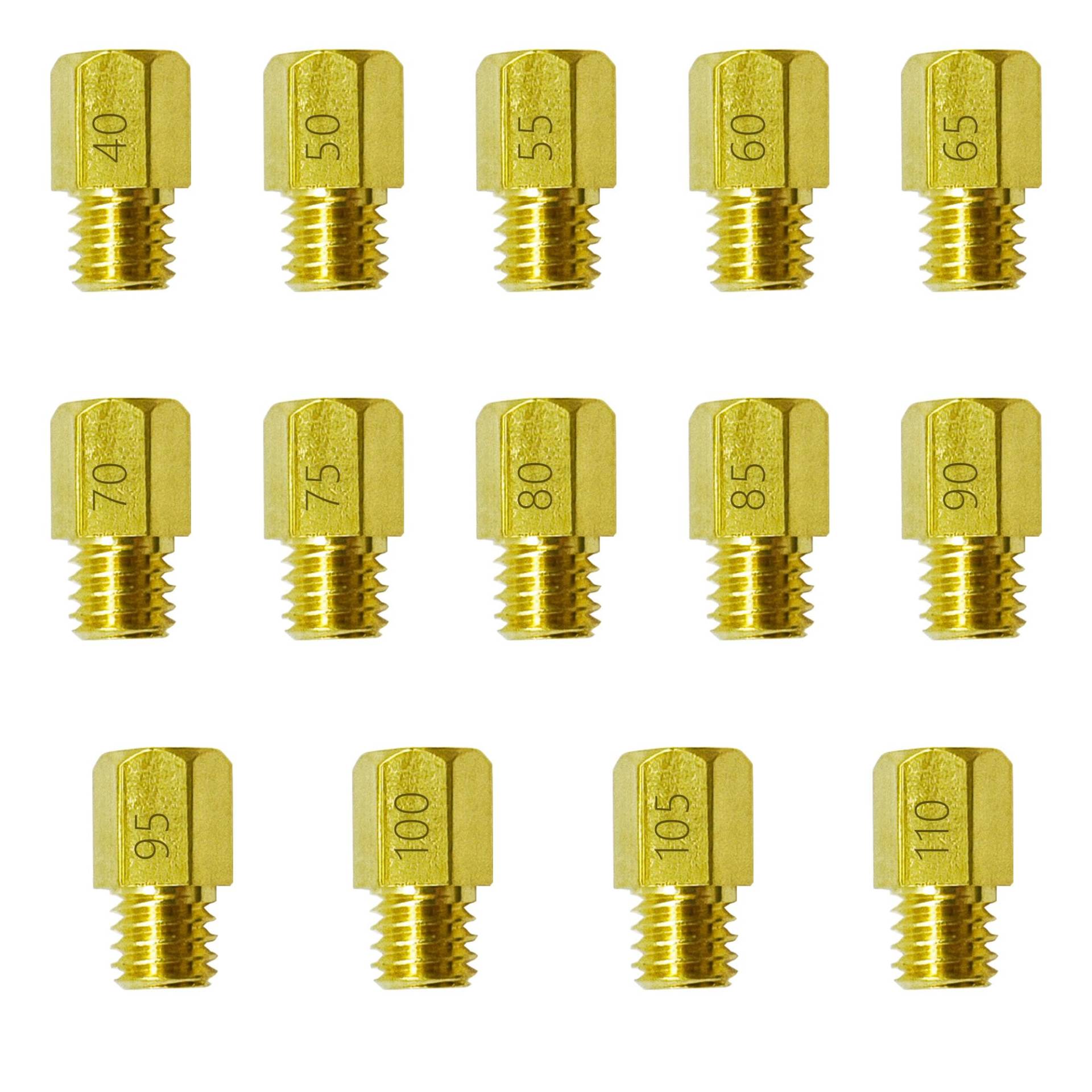 YGQ Vergaserdüsen Vergaser Düsen Set Hauptdüse für Mikuni VM TM Large Hex VM4/042 Geeignet für Motorräder und allgemeine Motorausrüstung (#40 - #110) von YGQ