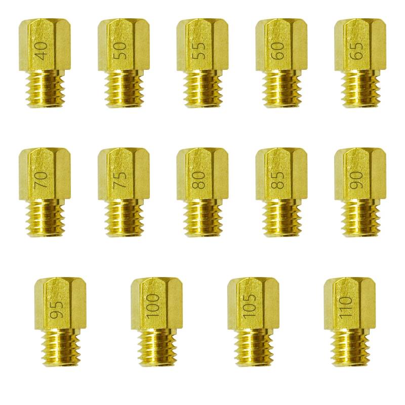 YGQ Vergaserdüsen Vergaser Düsen Set Hauptdüse für Mikuni VM TM Large Hex VM4/042 Geeignet für Motorräder und allgemeine Motorausrüstung (#40 - #110) von YGQ