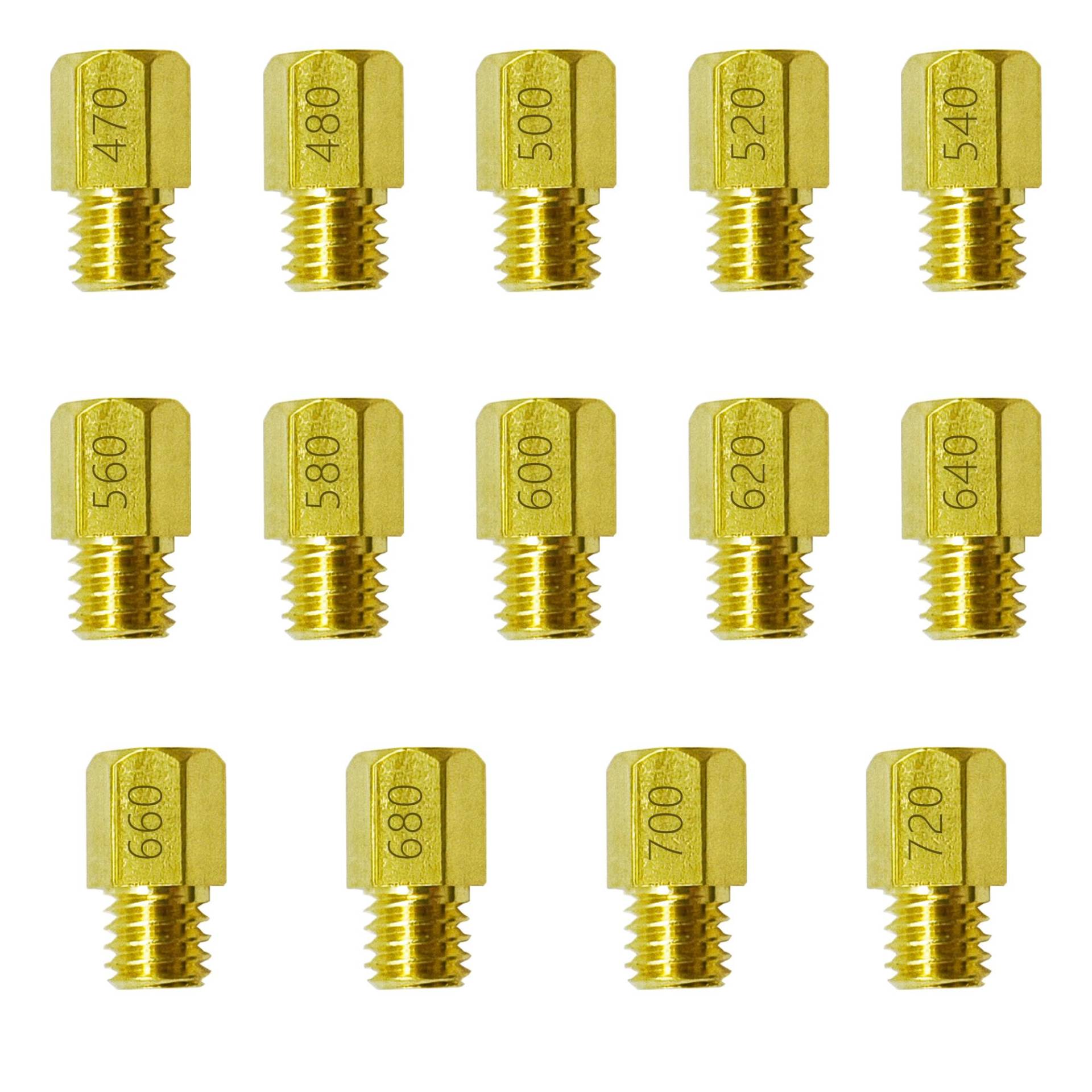 YGQ Vergaserdüsen Vergaser Düsen Set Hauptdüse für Mikuni VM TM Large Hex VM4/042 Geeignet für Motorräder und allgemeine Motorausrüstung (#470 - #720) von YGQ