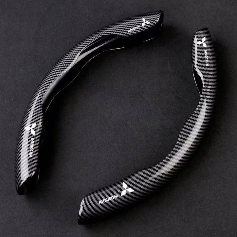 2 Stück Auto Lenkradbezug für Mitsubishi Xforce Colt Lancer X/Lancer Sportback X,Segmentierter Antirutsch VerschleißFeste Komfort Kohlefaser Lenkradbezug ZubehöR von YGSBRNZJ
