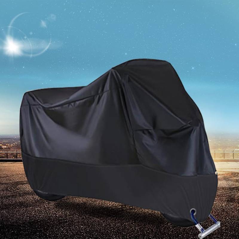 YHANNI Speziell Motorradabdeckung, für Honda PCX 125 PCX 150 PCX125 PCX150 190T Motorrad Abdeckplane Winterfest Regen Staub Kälte UV-Schutz Breathable Mit Schlüsselloch,All Black von YHANNI