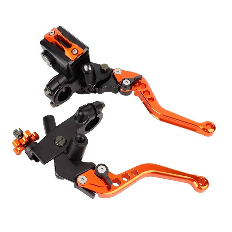 1 Paar Motorrad Brems- und Kupplungshebel Motorrad Bremse Kupplung Motorrad Bremse Kupplungszylinder Kupplungs & Bremshebelsatz für die meisten Motorräder mit 22 mm (7/8 Zoll) Lenker(Orange) von YHG