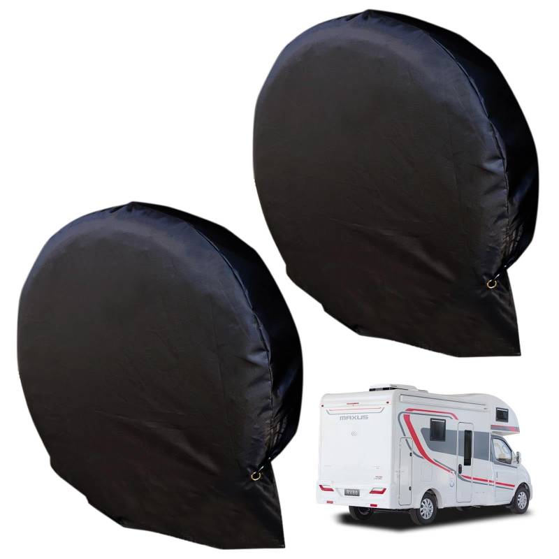 Reifen Abdeckung 2 Stück Wohnwagen Radabdeckung Caravan Zubehör Radabdeckung Wohnwagen Radschutzhülle Wohnwagen Zubehör Reifenschoner für Fahrzeug Wohnwagen Wohnmobil Anhänger LKW und viele Fahrzeuge von YHNDECO