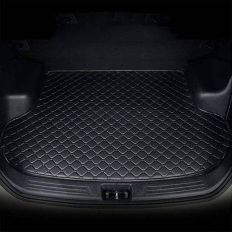 Kofferraummatte Auto Kofferraummatten für Mitsubishi ASX 2015-2020, Künstlich Leder Schutzmatte rutschfest Kofferraumwanne Wasserdicht Autozubehör,A/All-Black von YHQKJ