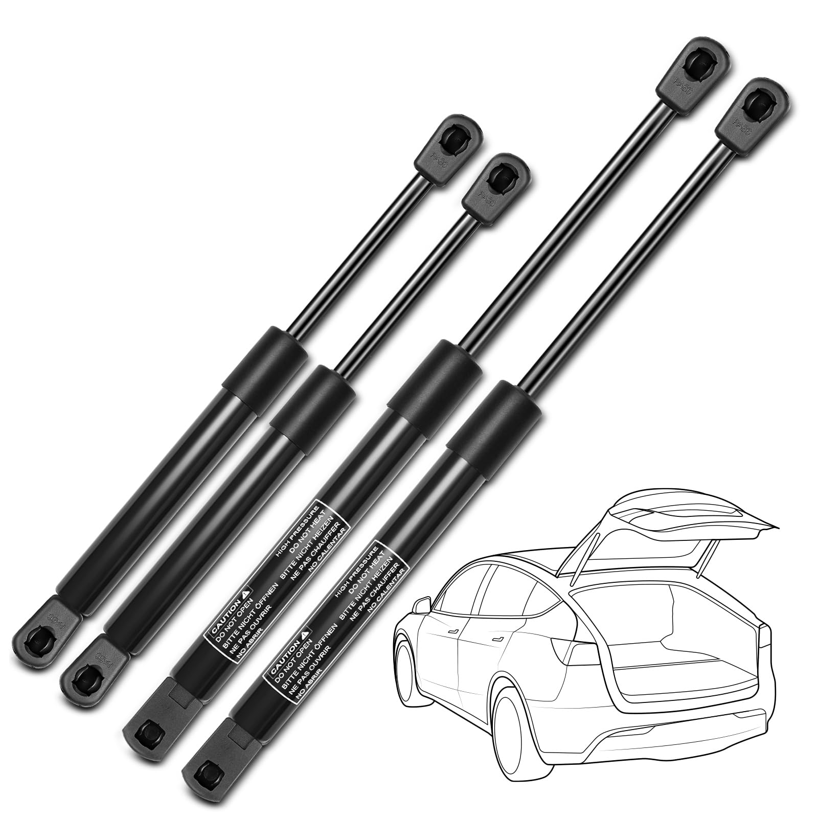 Set mit 4 Stützstreben für Heckscheibe und Heckklappe für Cadillac Escalade Chevrolet Suburban 1500 Tahoe GMC Yukon 2000-2004 Set mit 4 Stützstreben für Heckscheibe und Heckklappe für Cadillac Escalade Chevrolet Suburban 1500 Tahoe GMC Yukon 2000-2004 von YHTAUTO