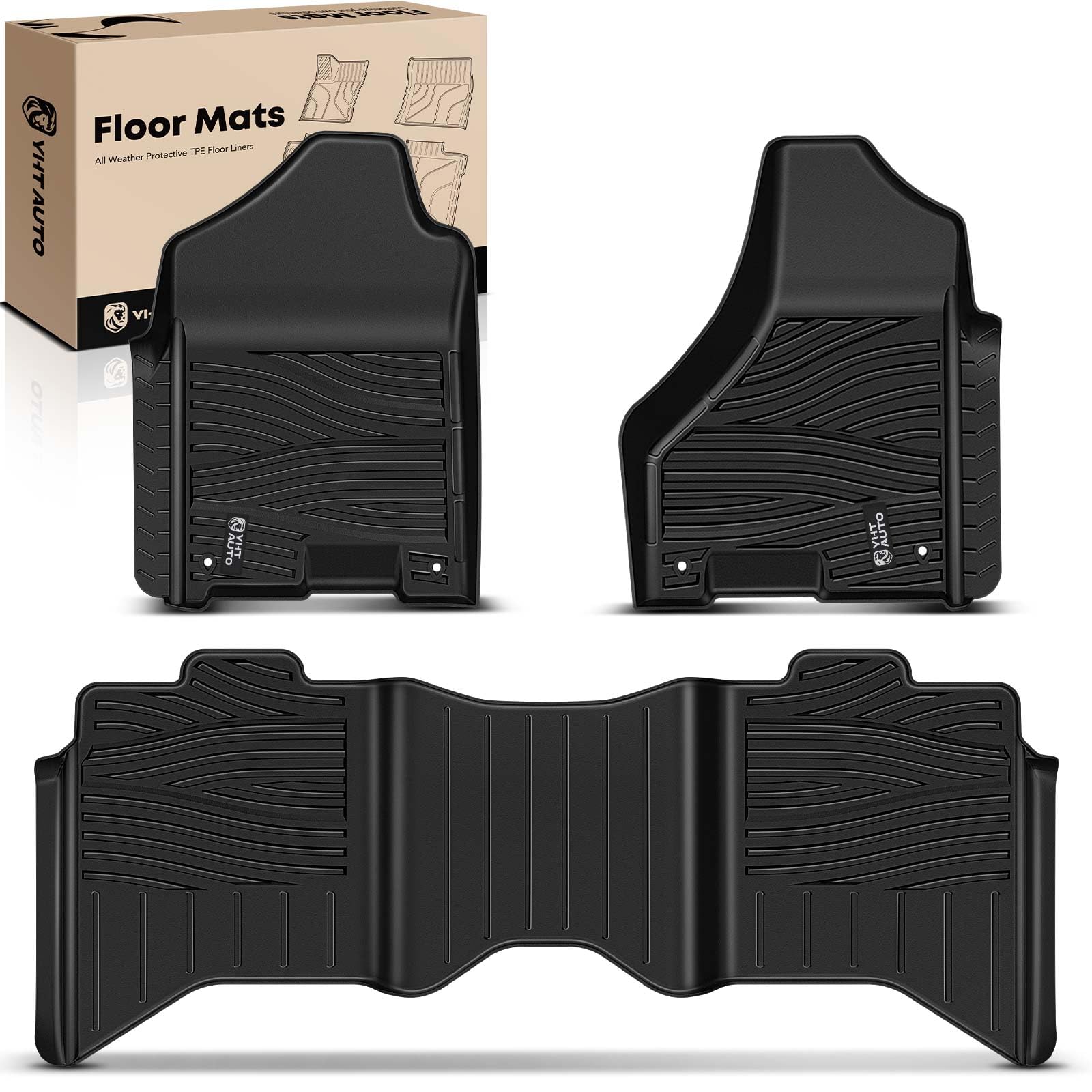 YHTAUTO Automobil-Fußmatten, TPE, komplettes Set, Ersatz für Ram 1500 09-18 & Ram 2500/3500 10-18 & 19-21 Ram Classic Crew Cab| mit Auto Trans., Allwetterschutz, maßgeschneidert Matten Teppiche YHTAUTO Automobil-Fußmatten, TPE, komplettes Set, Ersatz für Ram 1500 09-18 & Ram 2500/3500 10-18 & 19-21 Ram Classic Crew Cab| mit Auto Trans., Allwetterschutz, maßgeschneidert Matten Teppiche von YHTAUTO