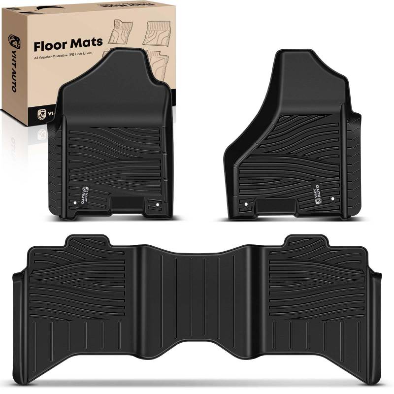 YHTAUTO Automobil-Fußmatten, TPE, komplettes Set, Ersatz für Ram 1500 09-18 & Ram 2500/3500 10-18 & 19-21 Ram Classic Crew Cab| mit Auto Trans., Allwetterschutz, maßgeschneidert Matten Teppiche von YHTAUTO