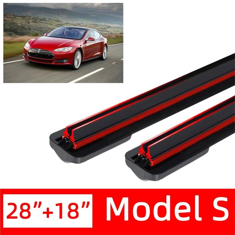 2 STÜCKE Doppelgummi Kompatibel mit Tesla Model 3 YS Frontwischerblätter Bürstenschneider Zubehör Gummi-Scheibenwischer Universal(Model S) von YHURALTEX