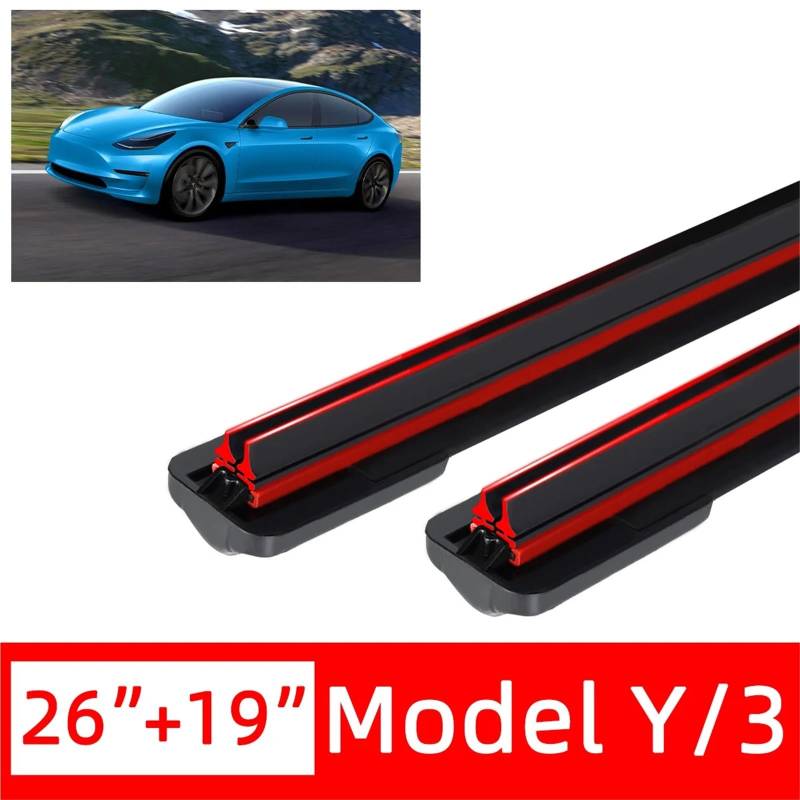 2 STÜCKE Doppelgummi Kompatibel mit Tesla Model 3 YS Frontwischerblätter Bürstenschneider Zubehör Gummi-Scheibenwischer Universal(Model Y 3) von YHURALTEX