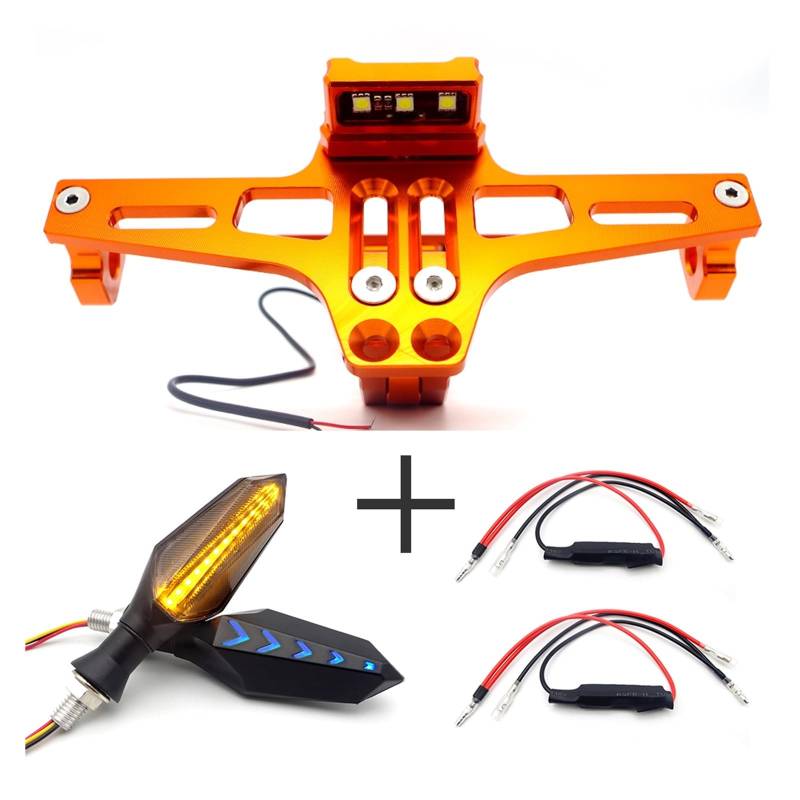 #27 Motorcycle License Plate Frame Compatible with KTM Duke 390 Duke 125 Duke 1290 Super Adventure Duke 200 Motocross 1190 Adventure Exc250(Orange) von YHURALTEX