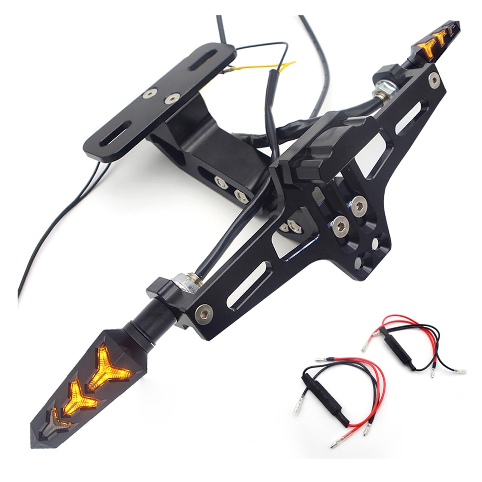 Motorcycle Rear License Plate Frame with Stop Light Compatible with KTM 990 Adventure Duke 125 Tpi Exc 2017 Compatible with Careta 1290 Super Adventure(Auburn) von YHURALTEX