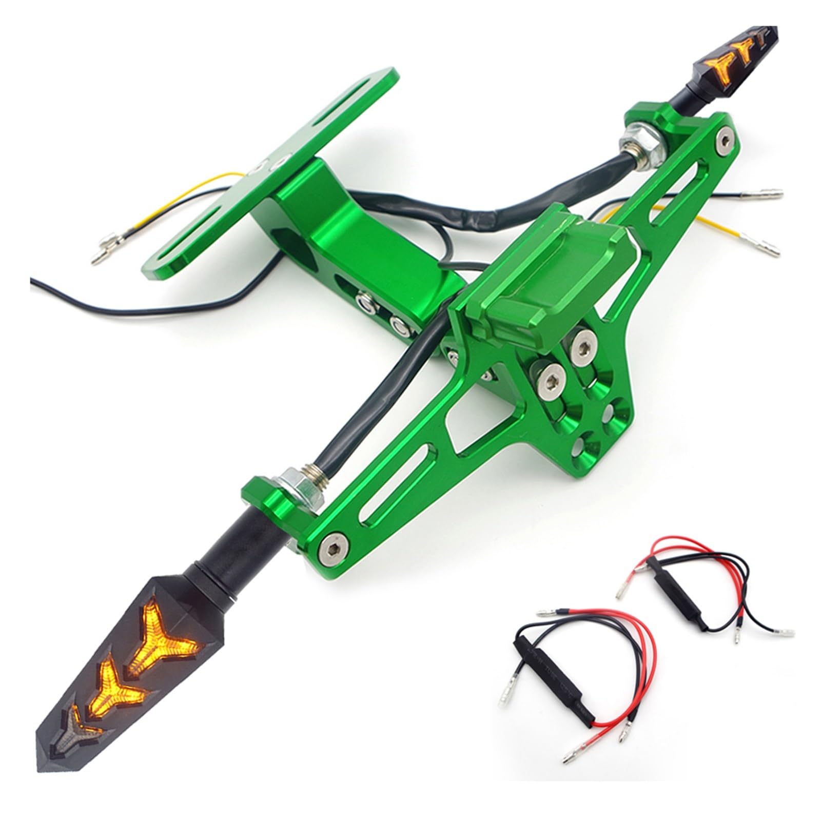 Motorcycle Rear License Plate Frame with Stop Light Compatible with KTM 990 Adventure Duke 125 Tpi Exc 2017 Compatible with Careta 1290 Super Adventure(Green) von YHURALTEX