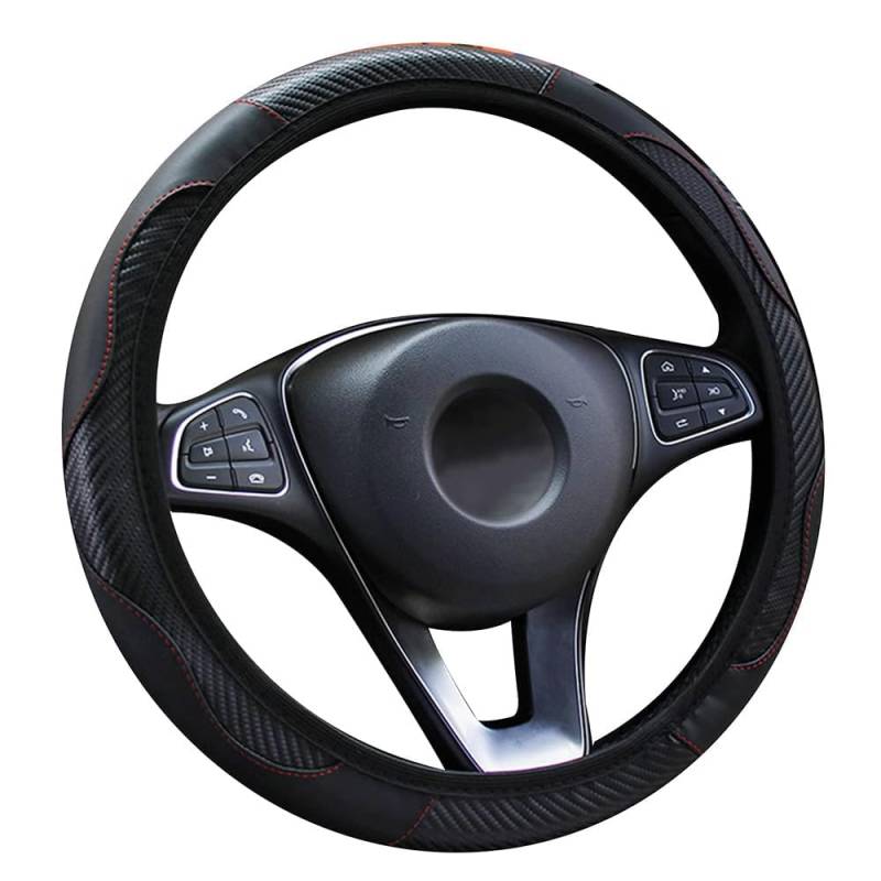 YIBAJIO Auto Lenkradbezug, für BMW 3 Series Touring G21 (2000-2024) Anti Rutsch Lenkradabdeckung Autozubehör Innenraum Lenkradschoner tmungsaktiv,B 37cm-39cm von YIBAJIO