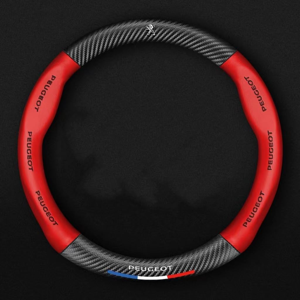 Lenkradbezug für Peugeot 208 2012-2018 2019 2020, Mikrofaser Leder Auto Lenkradbezug Anti Rutsch Atmungsaktiv Lenkradabdeckung Auto Zubehör Innenraum,Red Lenkradbezug für Peugeot 208 2012-2018 2019 2020, Mikrofaser Leder Auto Lenkradbezug Anti Rutsch Atmungsaktiv Lenkradabdeckung Auto Zubehör Innenraum,Red von YIDIRUI