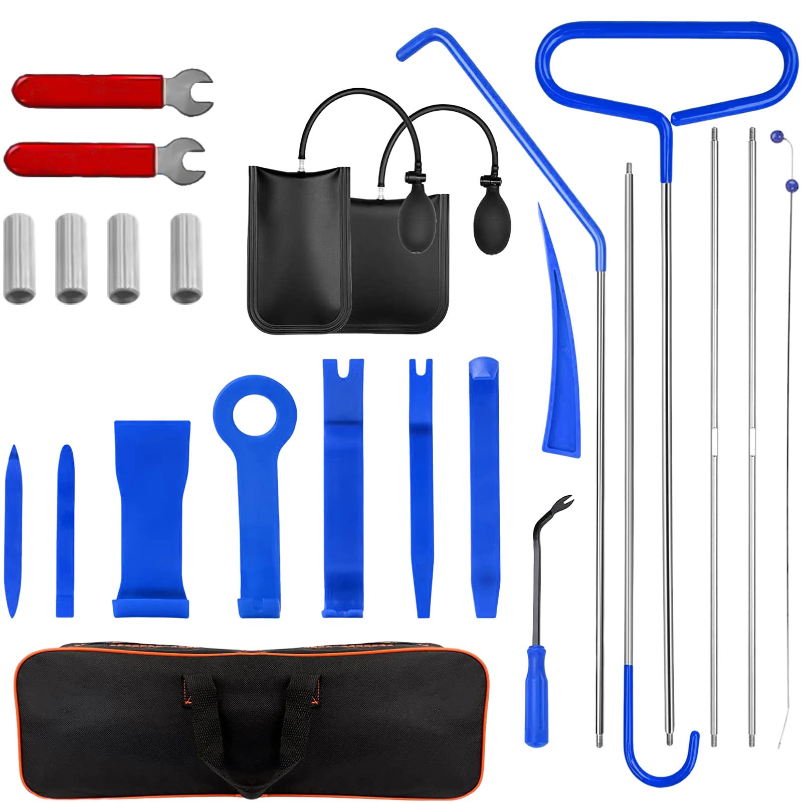 YIDM Professionelles Auto Werkzeug Kit 24 Stück Ausbeulwerkzeug Set mit Schwarzem Aufbewahrungsbeutel Professionelles Auto Werkzeug Kit Handbetätigte Werkzeuge Auto Zubehör, Auto Werkzeug Set für Car YIDM Professionelles Auto Werkzeug Kit 24 Stück Ausbeulwerkzeug Set mit Schwarzem Aufbewahrungsbeutel Professionelles Auto Werkzeug Kit Handbetätigte Werkzeuge Auto Zubehör, Auto Werkzeug Set für Car von YIDM