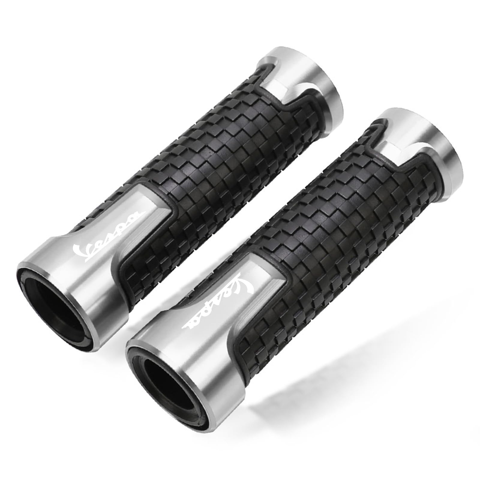 YIEBA 7/8" 22 mm Universal-Motorrad-Lenkergriffe, für Vespa S125 Vespa S150 Vespa LX150 Vespa GTS 300 Super Vespa PRIMAVERA 150 Vespa Granturismo 125 Vespa LX GT GTS GTV 125 200 (Silber) von YIEBA