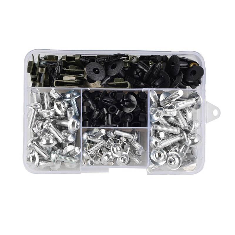 Motorrad Schrauben Set Für KA@&WASAKI ZZR 400 600 1100 1200 1400 ZX25R ZX4RR ZX6RR ZX636R ZX 25R 4RR 6RR Motorrad Verkleidung Schrauben Schrauben Kit Mutter Clips(Silver) von YIESANS