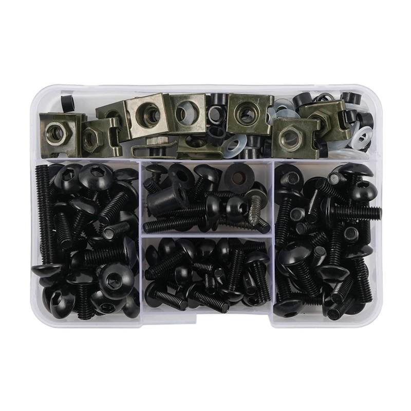 Motorrad Schrauben Set Für Ka@&wasaki ZX6R Vulcan S 650 ZX10R KLX250 177PCS Motorrad Komplette Verkleidung Schrauben Kit Schrauben Mutter(F) von YIESANS