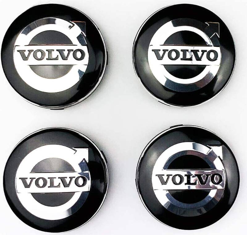4 Stück Radkappen Auto Nabenkappen für Volvo V40 V60 V90 S60 S40 V70 XC70 XC60 XC90 60mm, Radnabenkappe Radnabendeckel Auto Zubehör für Radnaben von YIFANFENGSUN