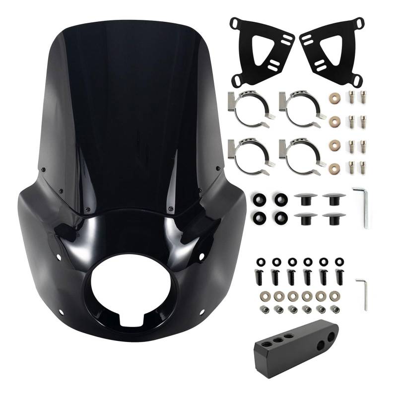 Motorräder Seitenwinglet Motorrad Front Verkleidung Road Warrior Verkleidung FÜR DYNA 06-17 FÜR SOFTAIL Street BOB Low Rider Front Verkleidung Seitenwindflosse von YIFANGK