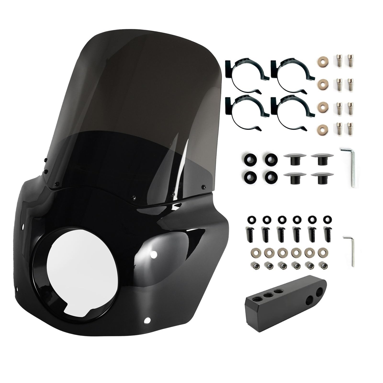 Motorräder Seitenwinglet Motorradverkleidungs-Windschutzscheiben-Kit Für 2006-2017 Für Dyna Street Bob Super Glide Low Rider, 48-58 Mm Gabeln Mit Verlängerung Seitenwindflosse Motorräder Seitenwinglet Motorradverkleidungs-Windschutzscheiben-Kit Für 2006-2017 Für Dyna Street Bob Super Glide Low Rider, 48-58 Mm Gabeln Mit Verlängerung Seitenwindflosse von YIFANGK