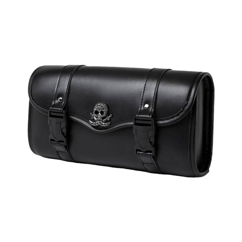 YIGZYCN Motorradgabeltasche, Leder-Satteltasche, geeignet für Vorderradgabel, Lenker, Sissybar, Aufbewahrungstaschen, Roadtrip Essential von YIGZYCN