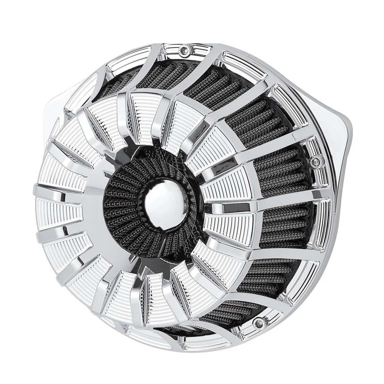 YIJIEBAO 15-speichen Invertiert Serie Luftfilter Filter Chrom Fit for Harley XL Sportster 883 Softail Dyna Touring Big Twin cam FLT FLST FXDLS(Air Filters B) von YIJIEBAO