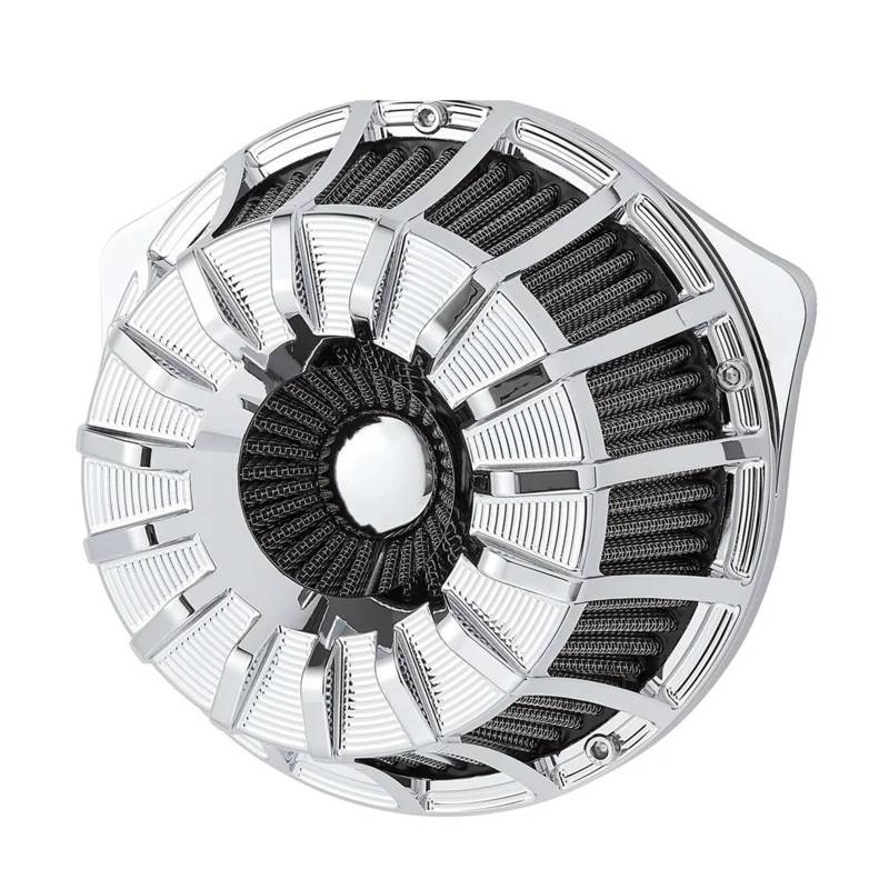 YIJIEBAO 15-speichen Invertiert Serie Luftfilter Filter Chrom Fit for Harley XL Sportster 883 Softail Dyna Touring Big Twin cam FLT FLST FXDLS(Air Filters B) von YIJIEBAO