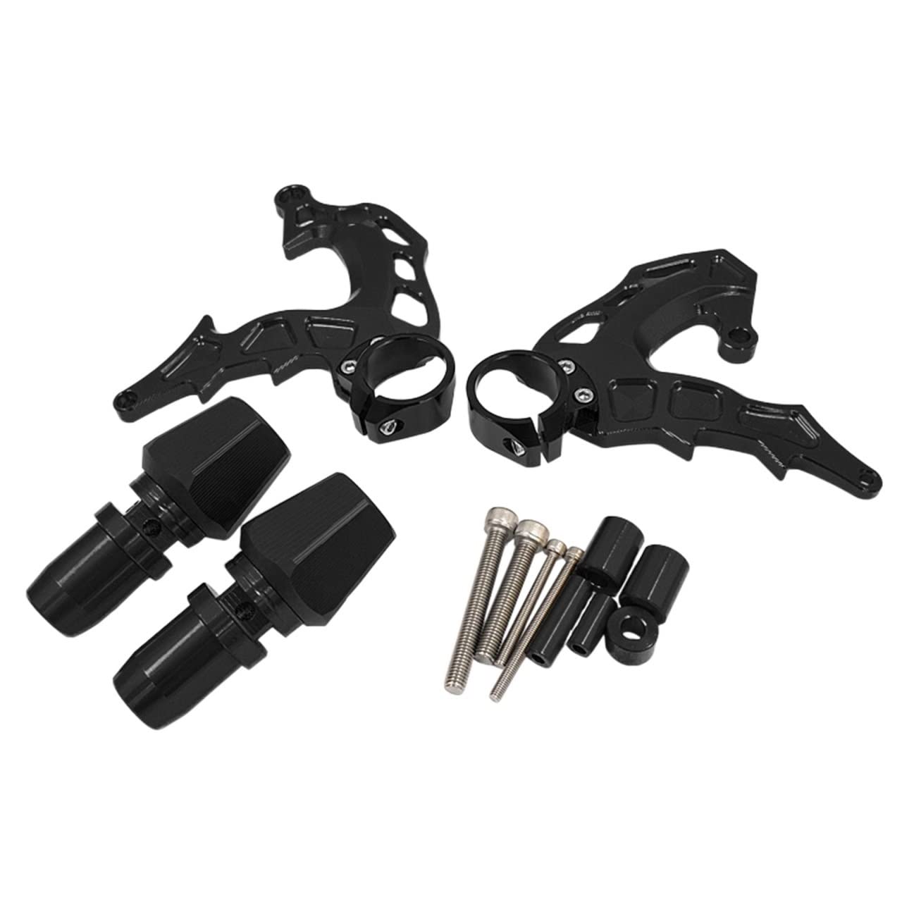 YIJIEBAO CNC-Motorstator-Vollschutzabdeckung MT07 FZ-07 Frame Slider Crash Pad Falling Guard Fit for Yamaha MT-07 FZ 07 2014-2018 MT 07 Motorrad-Motorschutz(Black) von YIJIEBAO