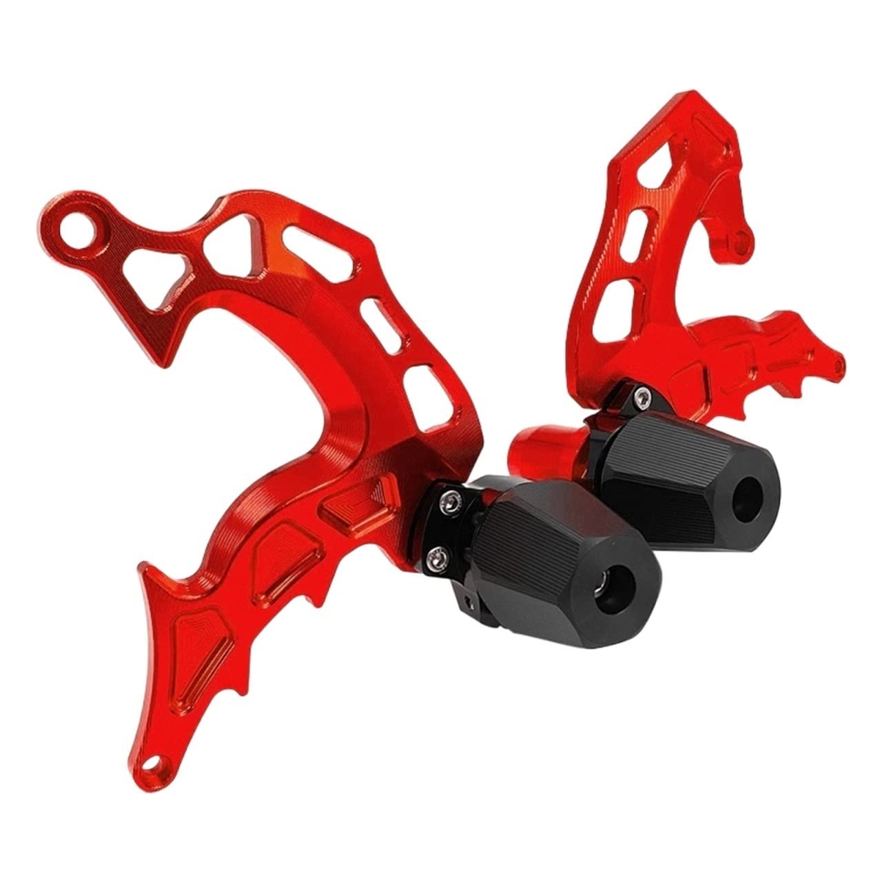 YIJIEBAO CNC-Motorstator-Vollschutzabdeckung MT07 FZ-07 Frame Slider Crash Pad Falling Guard Fit for Yamaha MT-07 FZ 07 2014-2018 MT 07 Motorrad-Motorschutz(Red) von YIJIEBAO