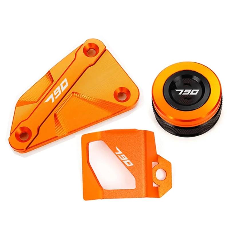 YIJIEBAO Fit for KTM 890 Abenteuer R Duke 790 Duke 890 ADV Motorrad Zubehör Hinten Vorne Brems Flüssigkeit Reservoir Abdeckung Schutz Zubehör(3(790 Orange)) von YIJIEBAO