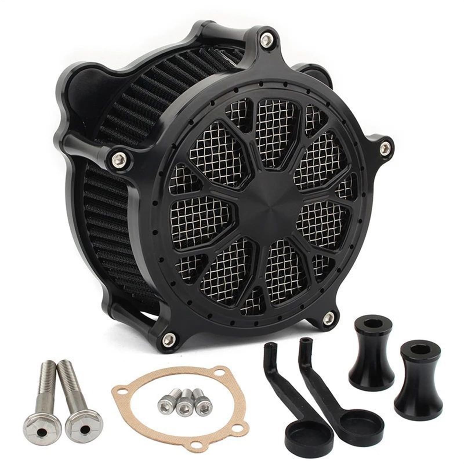 YIJIEBAO Luftfilter CNC-Ansaugreiniger Schwarzer Filter Passend for Harley Dyna 93-17 Street Bob Softail Fat Boy Touring Electra Glide Roadking Custom(D) von YIJIEBAO