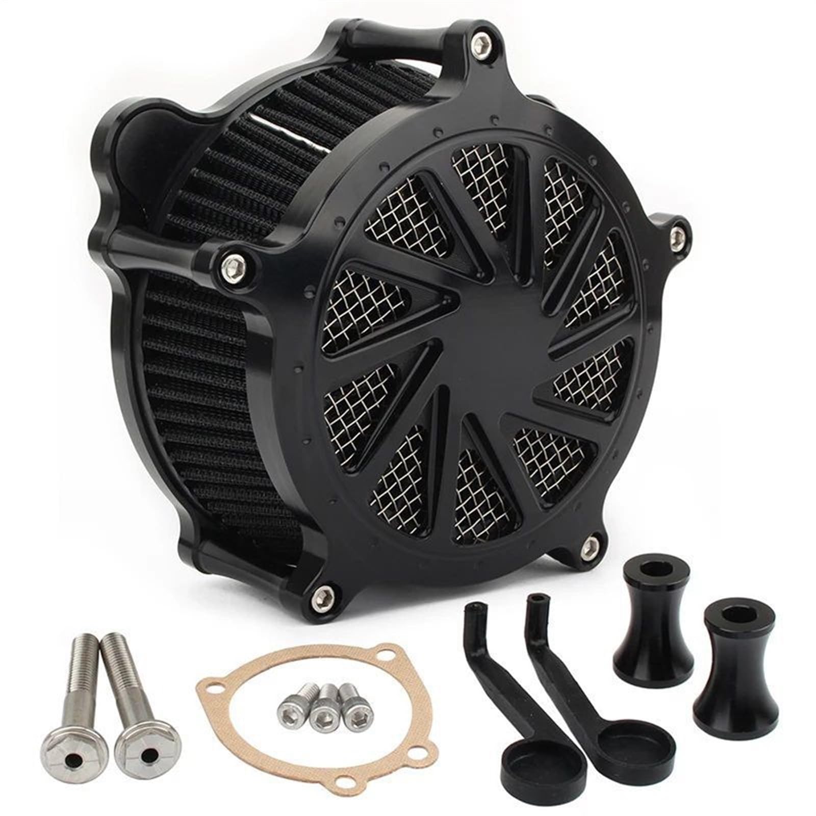 YIJIEBAO Luftfilter CNC-Ansaugreiniger Schwarzer Filter Passend for Harley Dyna 93-17 Street Bob Softail Fat Boy Touring Electra Glide Roadking Custom(E) von YIJIEBAO