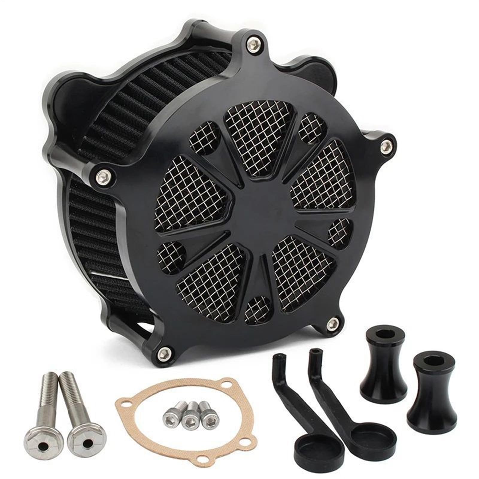 YIJIEBAO Luftfilter CNC-Ansaugreiniger Schwarzer Filter Passend for Harley Dyna 93-17 Street Bob Softail Fat Boy Touring Electra Glide Roadking Custom(I) von YIJIEBAO