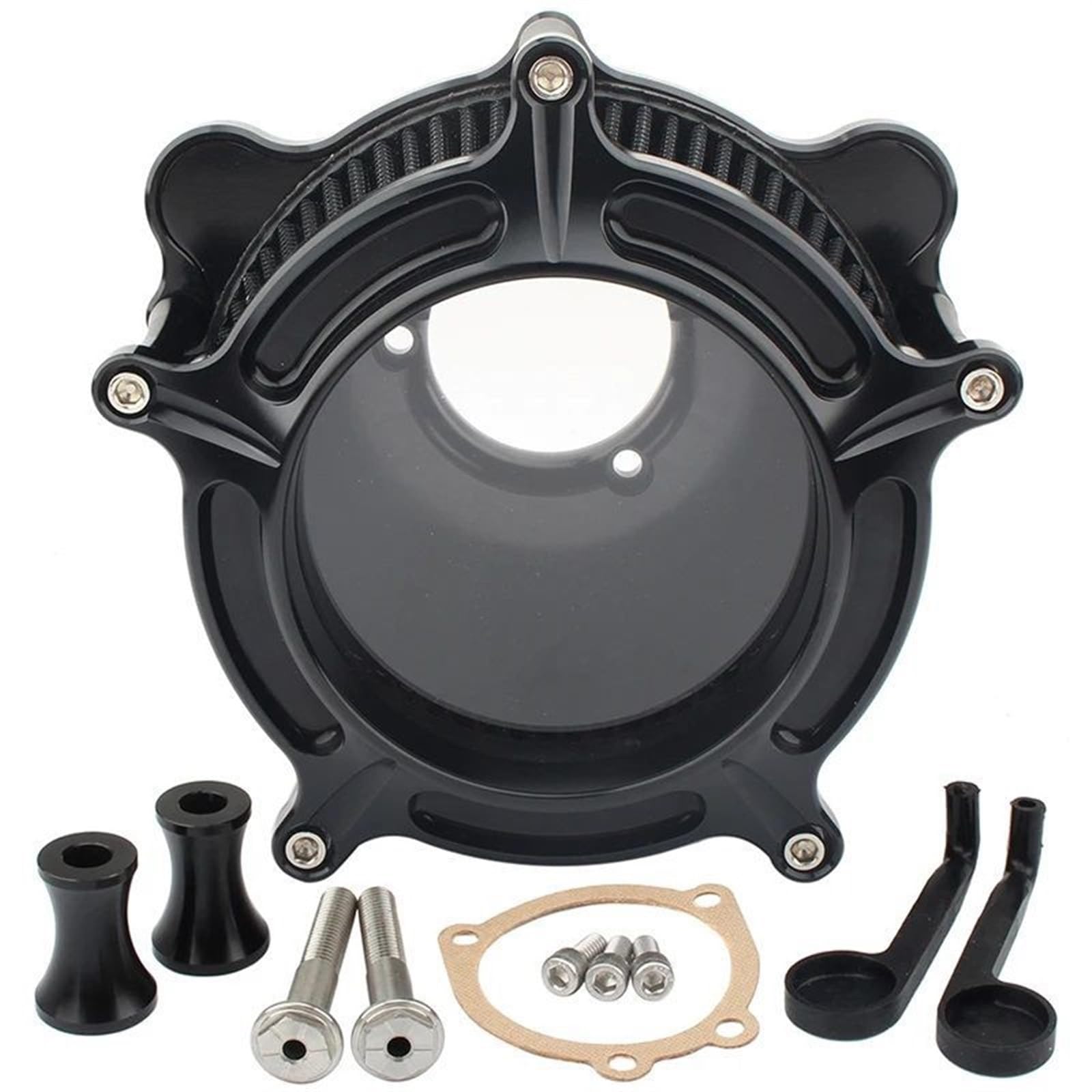 YIJIEBAO Luftfilter CNC-Ansaugreiniger Schwarzer Filter Passend for Harley Dyna 93-17 Street Bob Softail Fat Boy Touring Electra Glide Roadking Custom(K) von YIJIEBAO