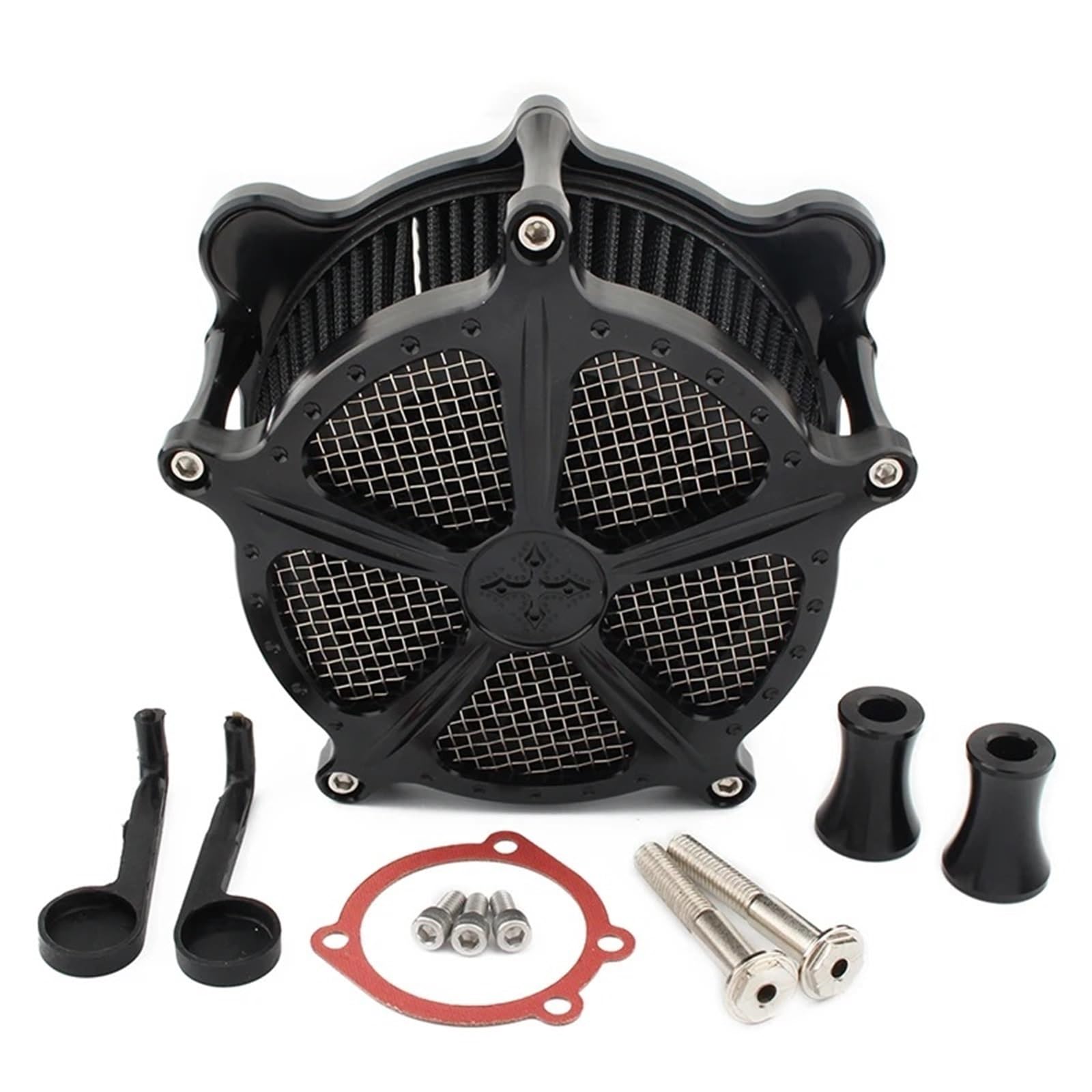 YIJIEBAO Luftfilter CNC-Ansaugreiniger Schwarzer Filter Passend for Harley Dyna 93-17 Street Bob Softail Fat Boy Touring Electra Glide Roadking Custom(M) von YIJIEBAO