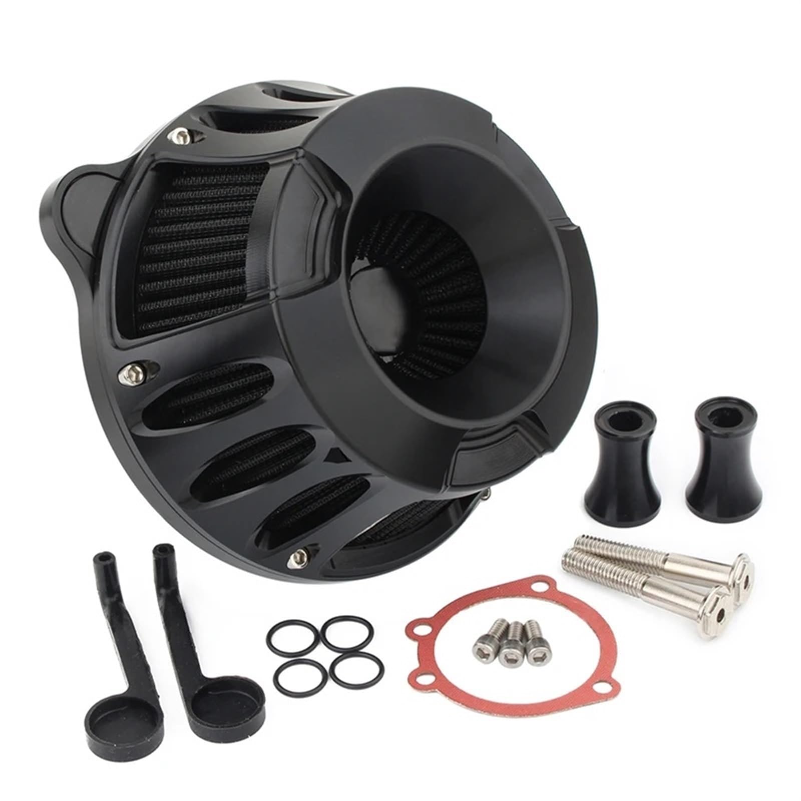 YIJIEBAO Luftfilter CNC-Ansaugreiniger Schwarzer Filter Passend for Harley Dyna 93-17 Street Bob Softail Fat Boy Touring Electra Glide Roadking Custom(N) von YIJIEBAO