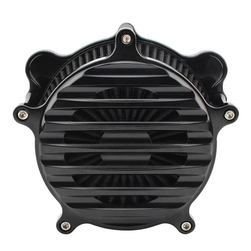 YIJIEBAO Luftfilter CNC-Ansaugreiniger Schwarzer Filter Passend for Harley Dyna 93-17 Street Bob Softail Fat Boy Touring Electra Glide Roadking Custom(O) von YIJIEBAO