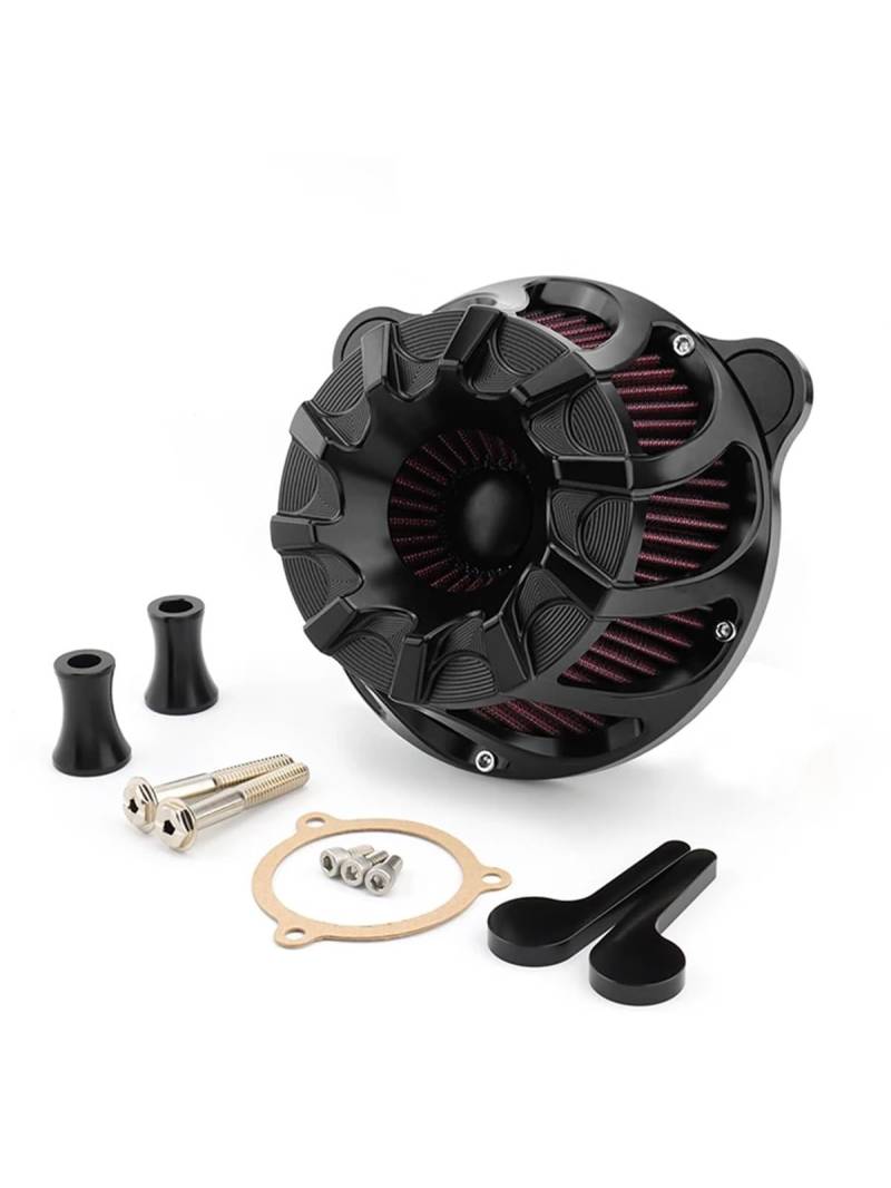 YIJIEBAO Luftfilter Luftfilter Ansaugfilter Passend for Harley Dyna FXR Touring Road King Street Road Electra Glide FLHR Softail Fatboy FXDL(Black-01) von YIJIEBAO
