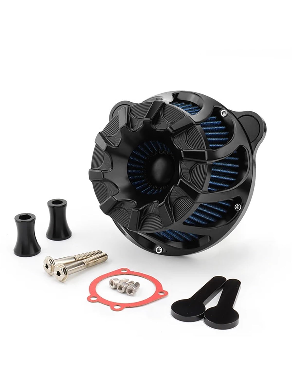 YIJIEBAO Luftfilter Luftfilter Ansaugfilter Passend for Harley Dyna FXR Touring Road King Street Road Electra Glide FLHR Softail Fatboy FXDL(Black-02) von YIJIEBAO