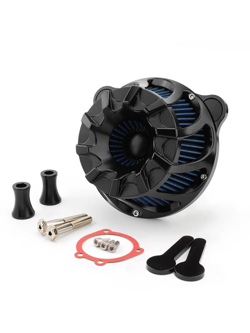 YIJIEBAO Luftfilter Luftfilter Ansaugfilter Passend for Harley Dyna FXR Touring Road King Street Road Electra Glide FLHR Softail Fatboy FXDL(Black-02) von YIJIEBAO