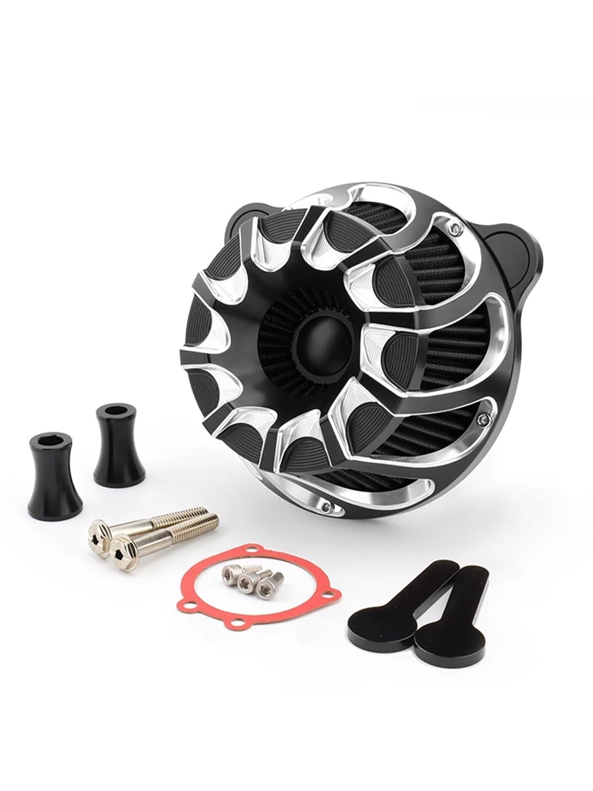 YIJIEBAO Luftfilter Luftfilter Ansaugfilter Passend for Harley Dyna FXR Touring Road King Street Road Electra Glide FLHR Softail Fatboy FXDL(Black White) von YIJIEBAO