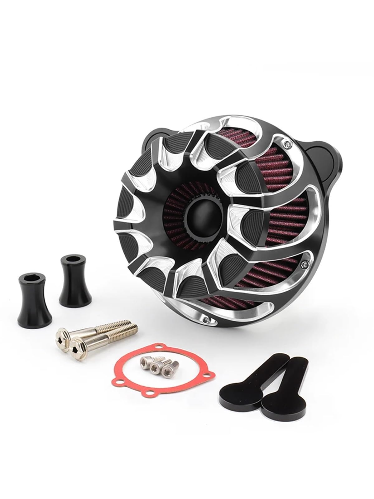 YIJIEBAO Luftfilter Luftfilter Ansaugfilter Passend for Harley Dyna FXR Touring Road King Street Road Electra Glide FLHR Softail Fatboy FXDL(Black White-01) von YIJIEBAO