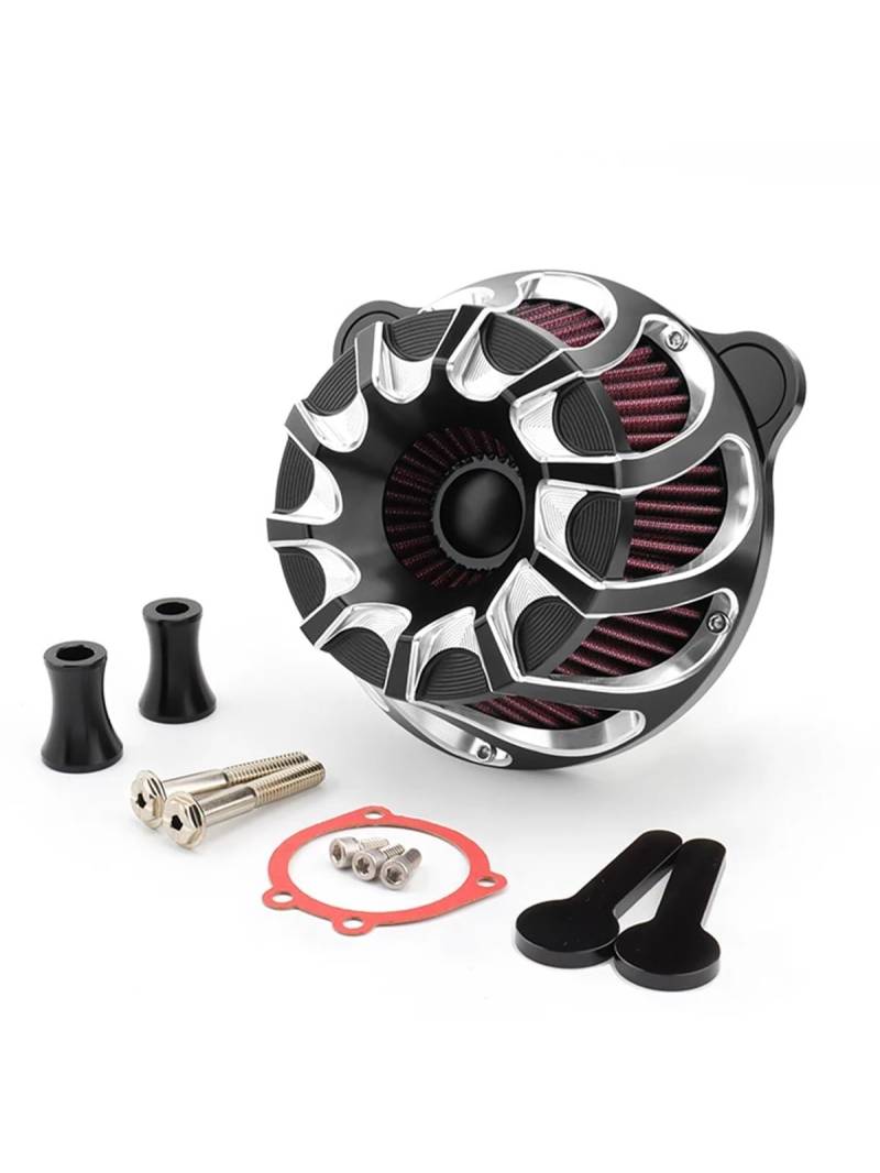 YIJIEBAO Luftfilter Luftfilter Ansaugfilter Passend for Harley Dyna FXR Touring Road King Street Road Electra Glide FLHR Softail Fatboy FXDL(Black White-01) von YIJIEBAO