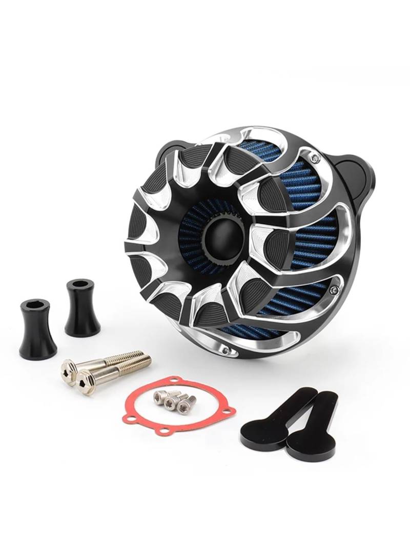 YIJIEBAO Luftfilter Luftfilter Ansaugfilter Passend for Harley Dyna FXR Touring Road King Street Road Electra Glide FLHR Softail Fatboy FXDL(Black White-02) von YIJIEBAO