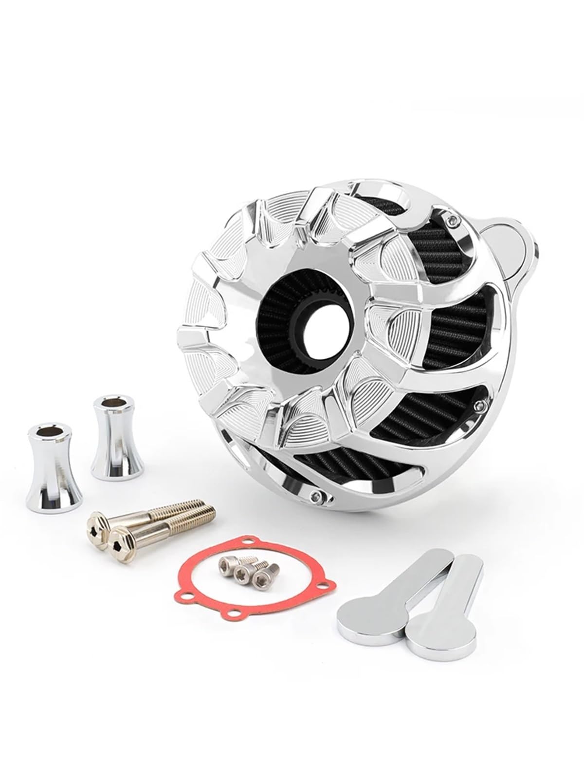 YIJIEBAO Luftfilter Luftfilter Ansaugfilter Passend for Harley Dyna FXR Touring Road King Street Road Electra Glide FLHR Softail Fatboy FXDL(Chrome) von YIJIEBAO