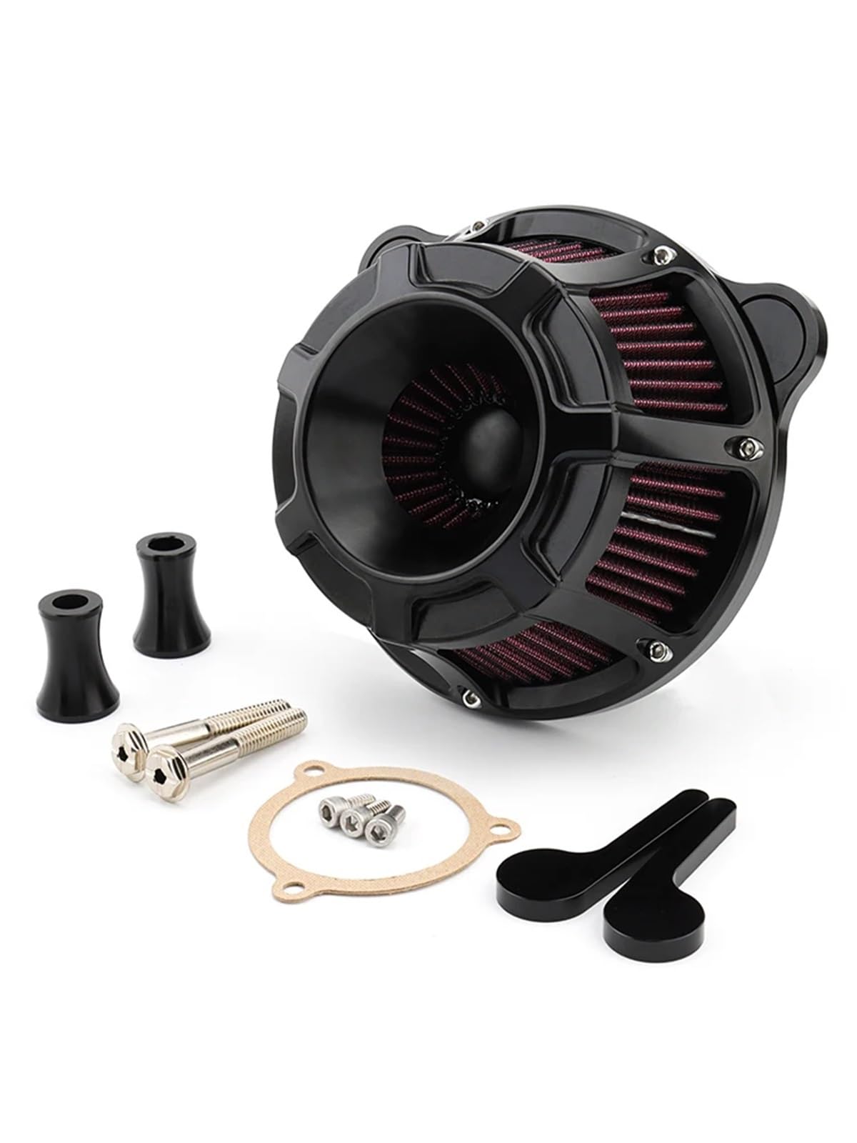 YIJIEBAO Luftfilter Reiniger Intake Kit Big Sucker Fit for Harley Touring Street Electra Glide FLH 08-16 FLS Softail FLSTSE FXSBSE 16-17 FXDLS(Black-Red) von YIJIEBAO